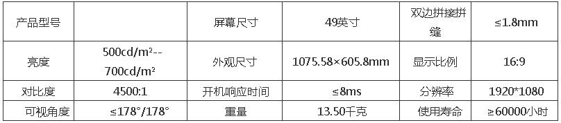 49寸液晶拼接屏1.8mm